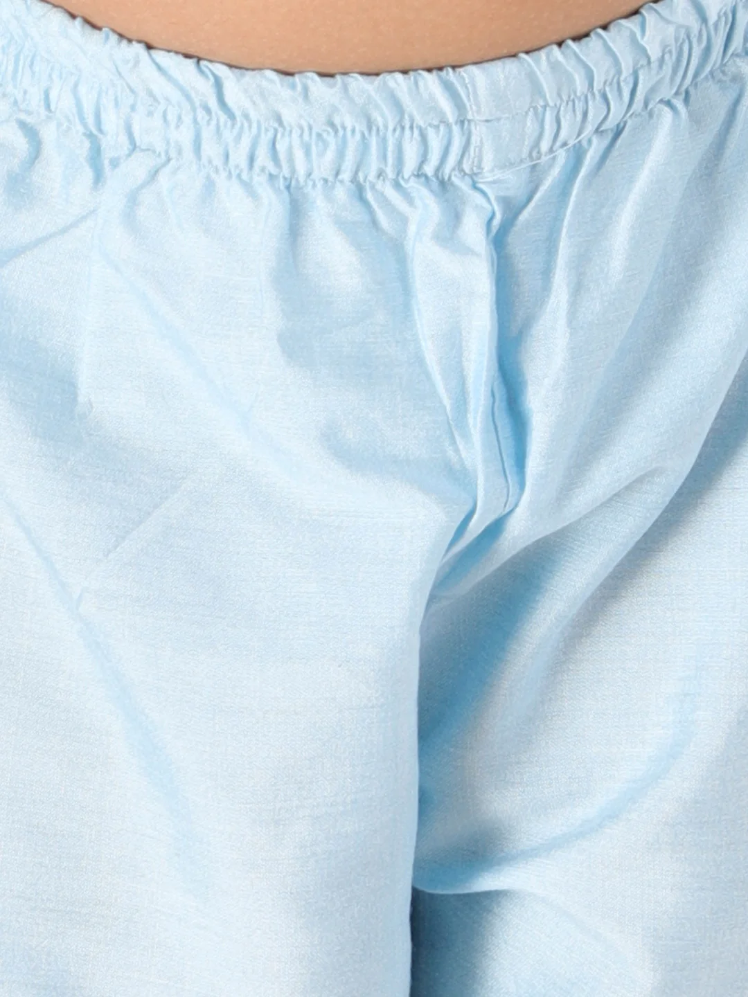 Girl's' Aqua Viscose Kurta Pant Set - Image 6