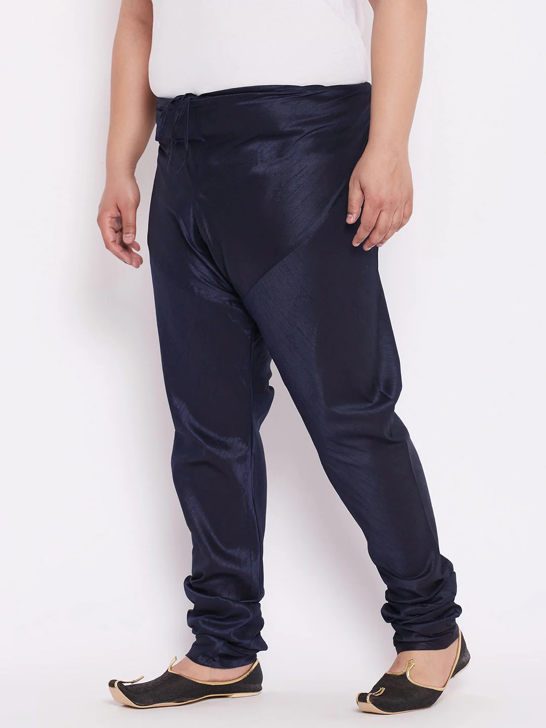 VASTRAMAY Men's Plus Size Blue Cotton Silk Blend Pyjama - Image 2