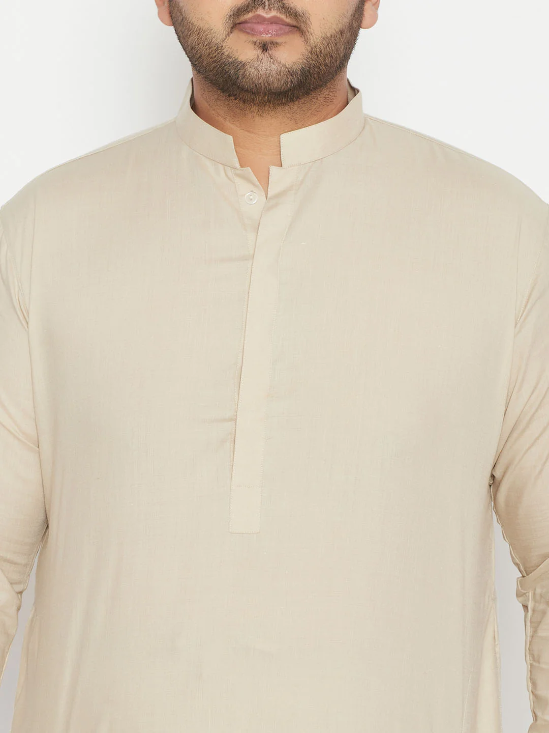 Men's Plus Size Green Cotton Blend Pathani Set - Image 4