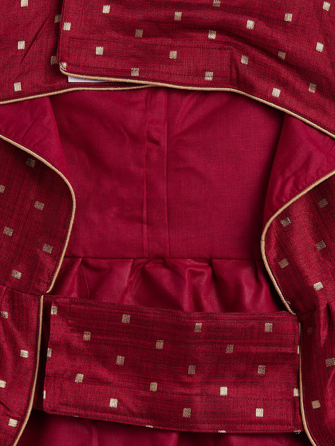Dogs' Maroon And Gold Silk Blend Dress - Image 4