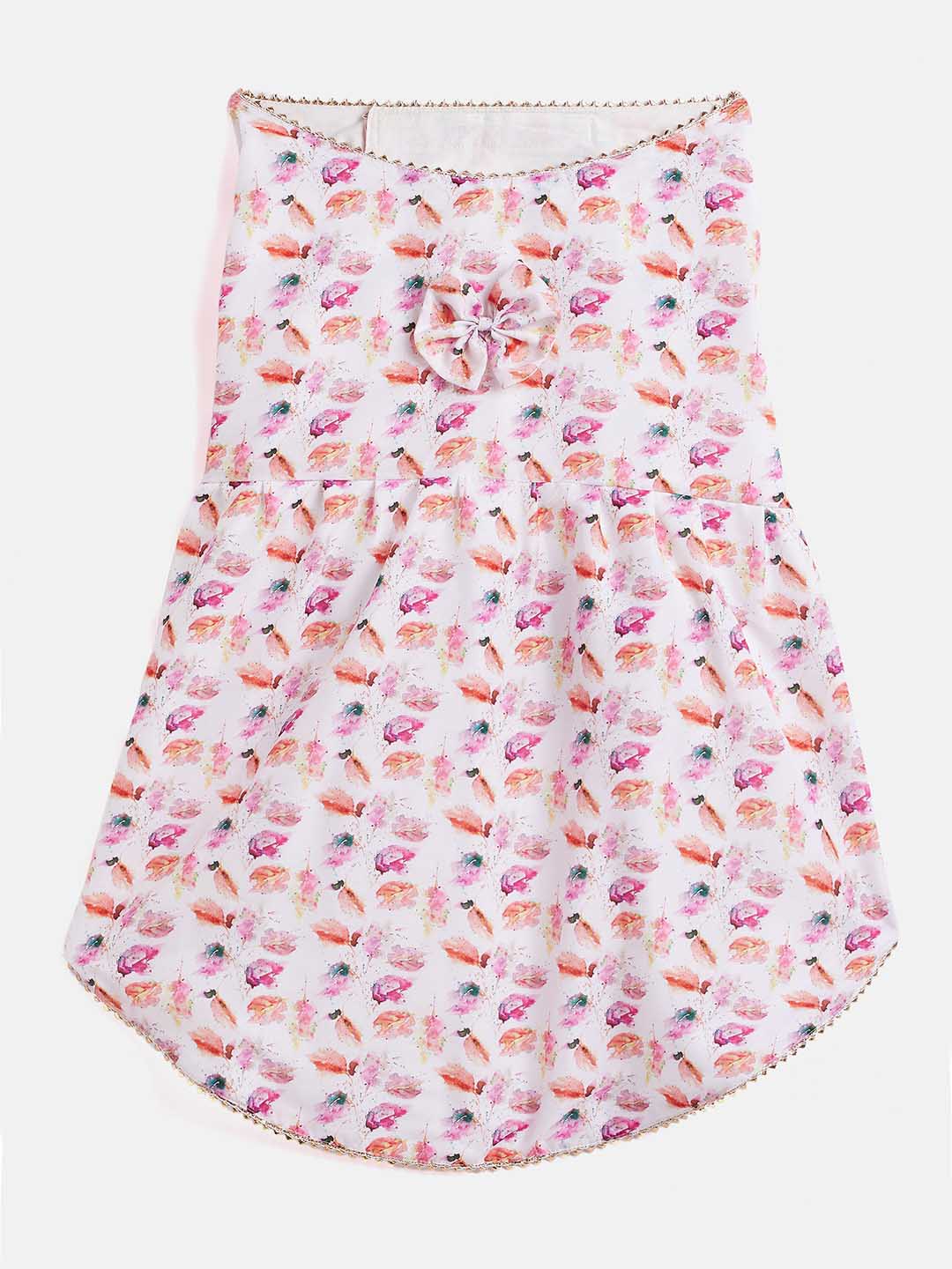 Dogs' White Abstract Printed Cotton Blend Dress - Image 2
