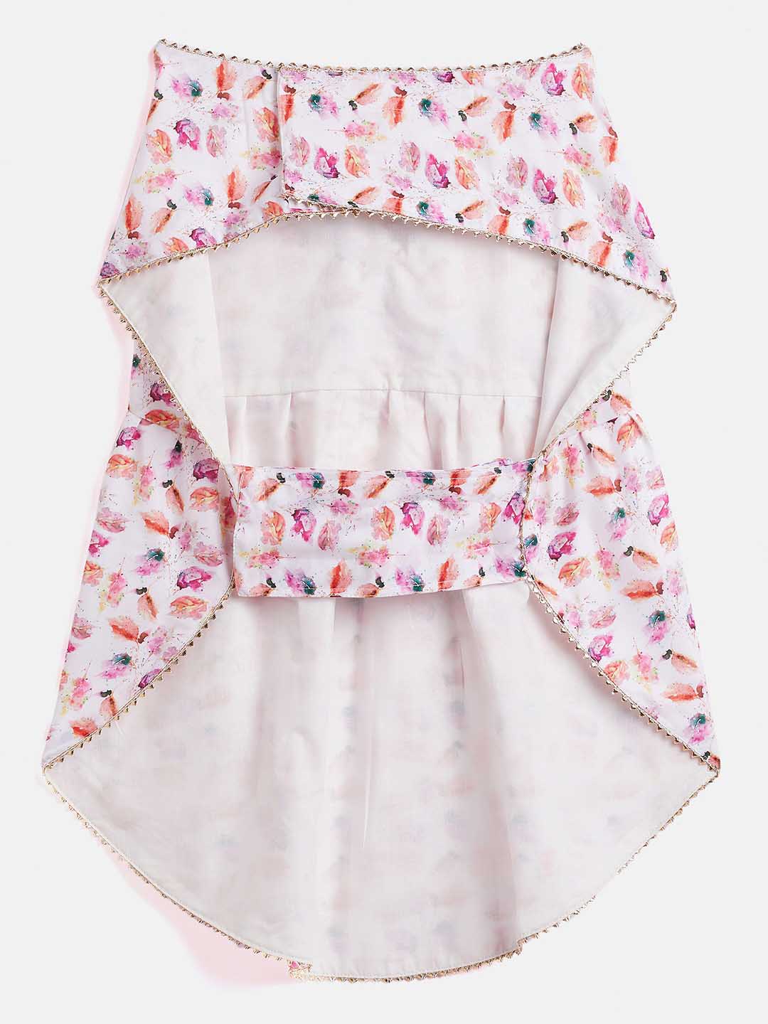 Dogs' White Abstract Printed Cotton Blend Dress - Image 3