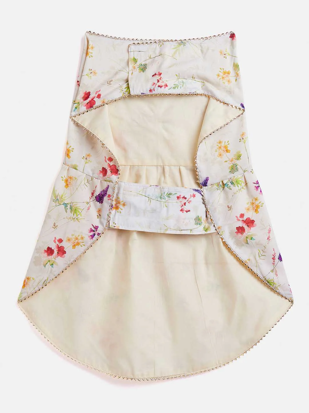 Dogs' Cream Floral Printed Cotton Blend Dress - Image 3