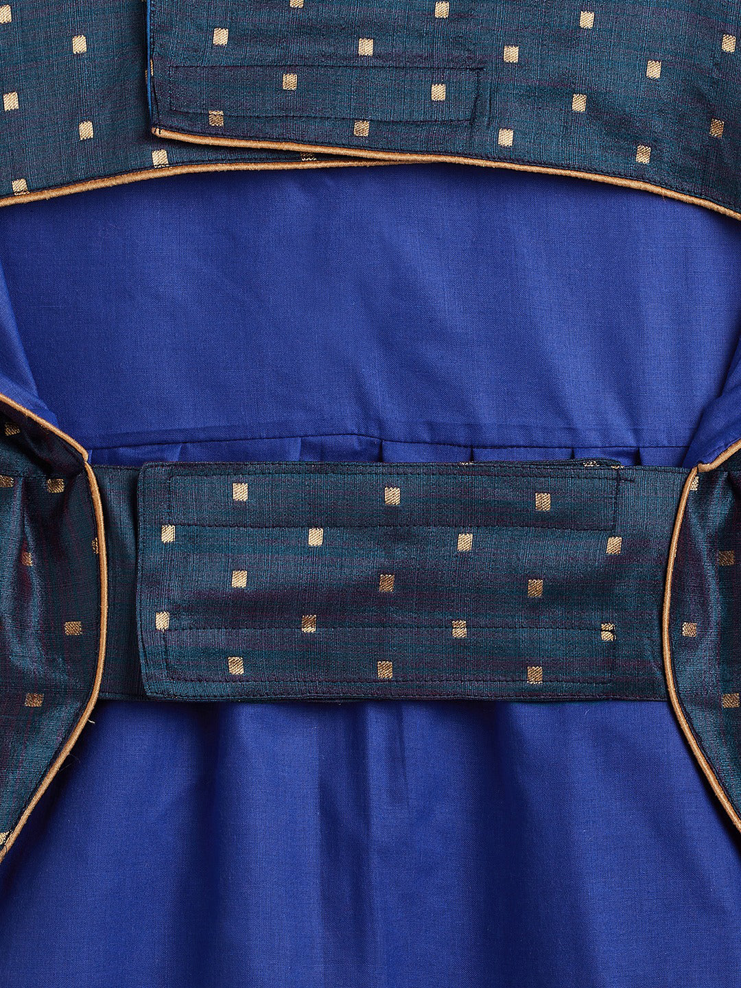 Dogs' Blue And Gold Silk Blend Dress - Image 5