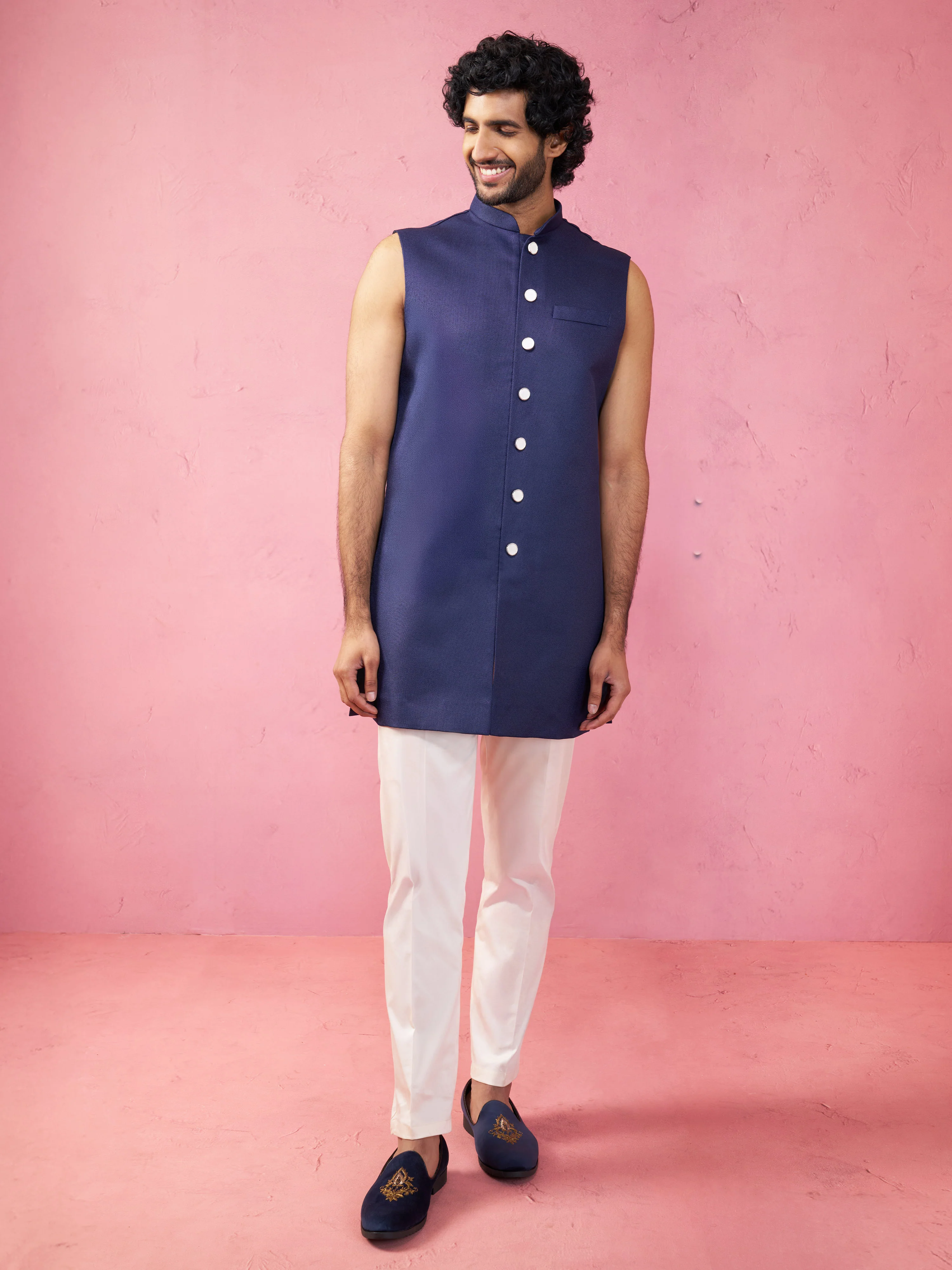 Men Embroidered Indo-Western Coat with Pyjama Set - Image 6