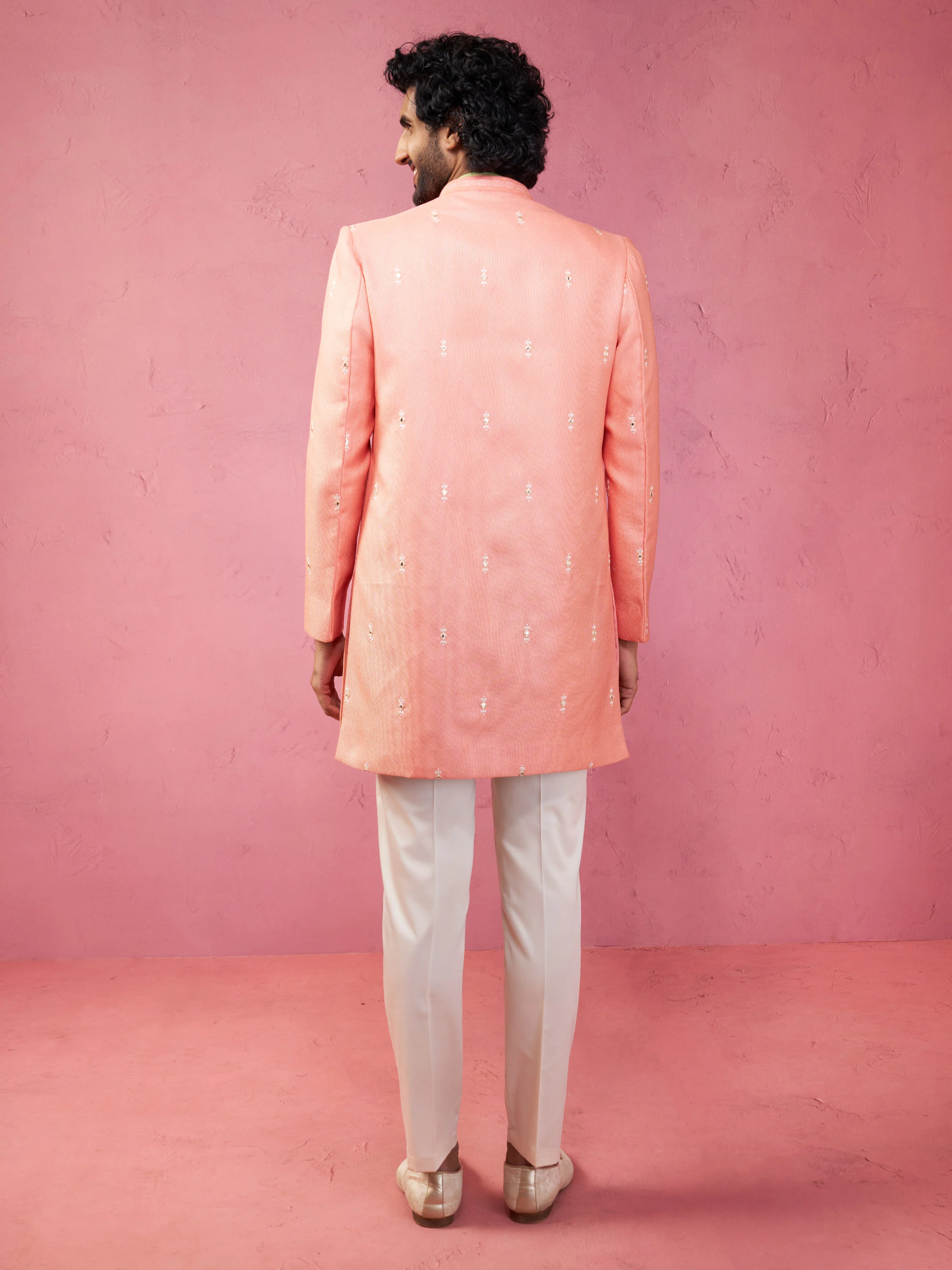 Men Embroidered Indo-Western Coat with Pyjama Set - Image 5