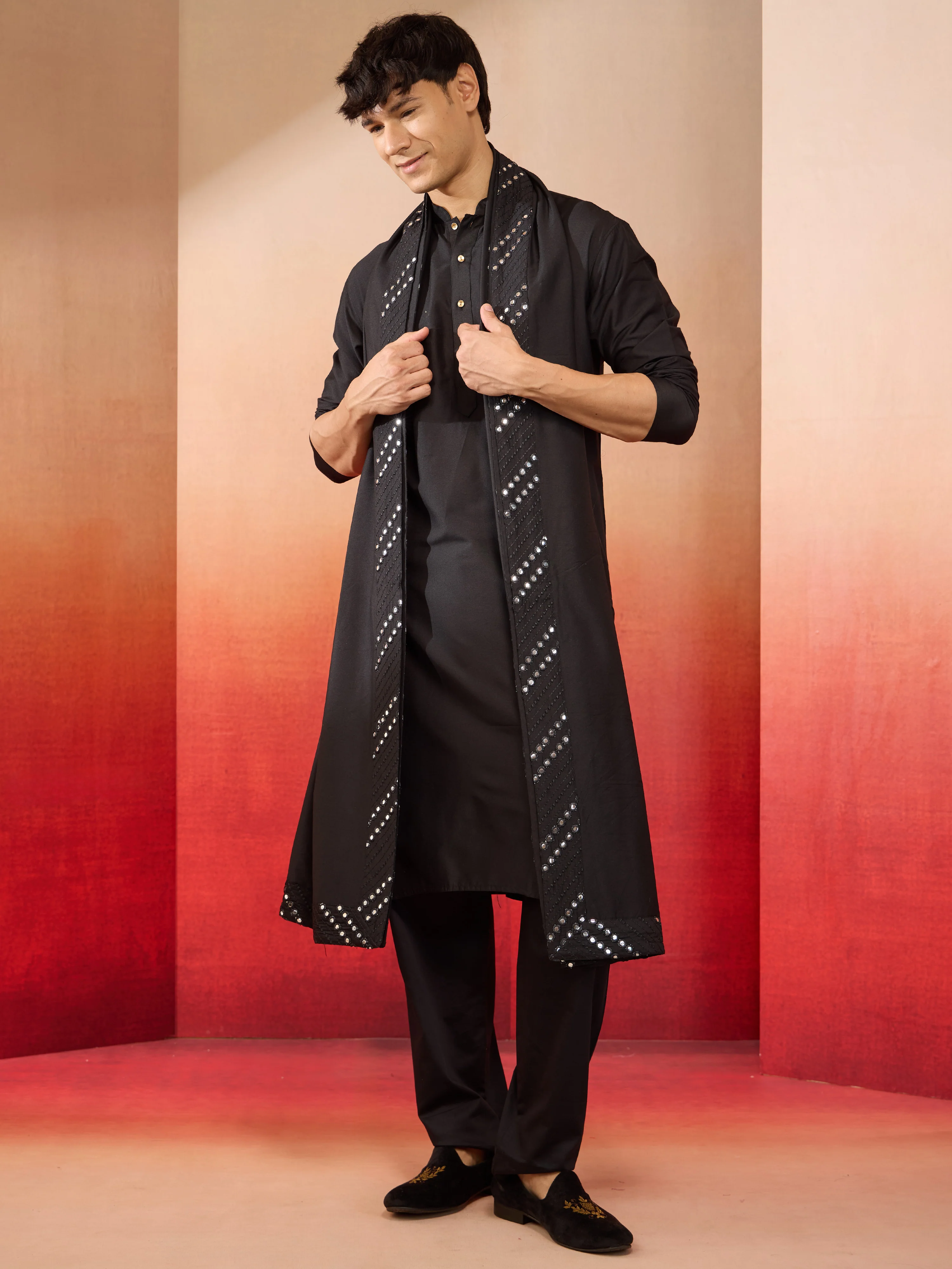 Men's Black Fine Satin Pyjama - Image 5