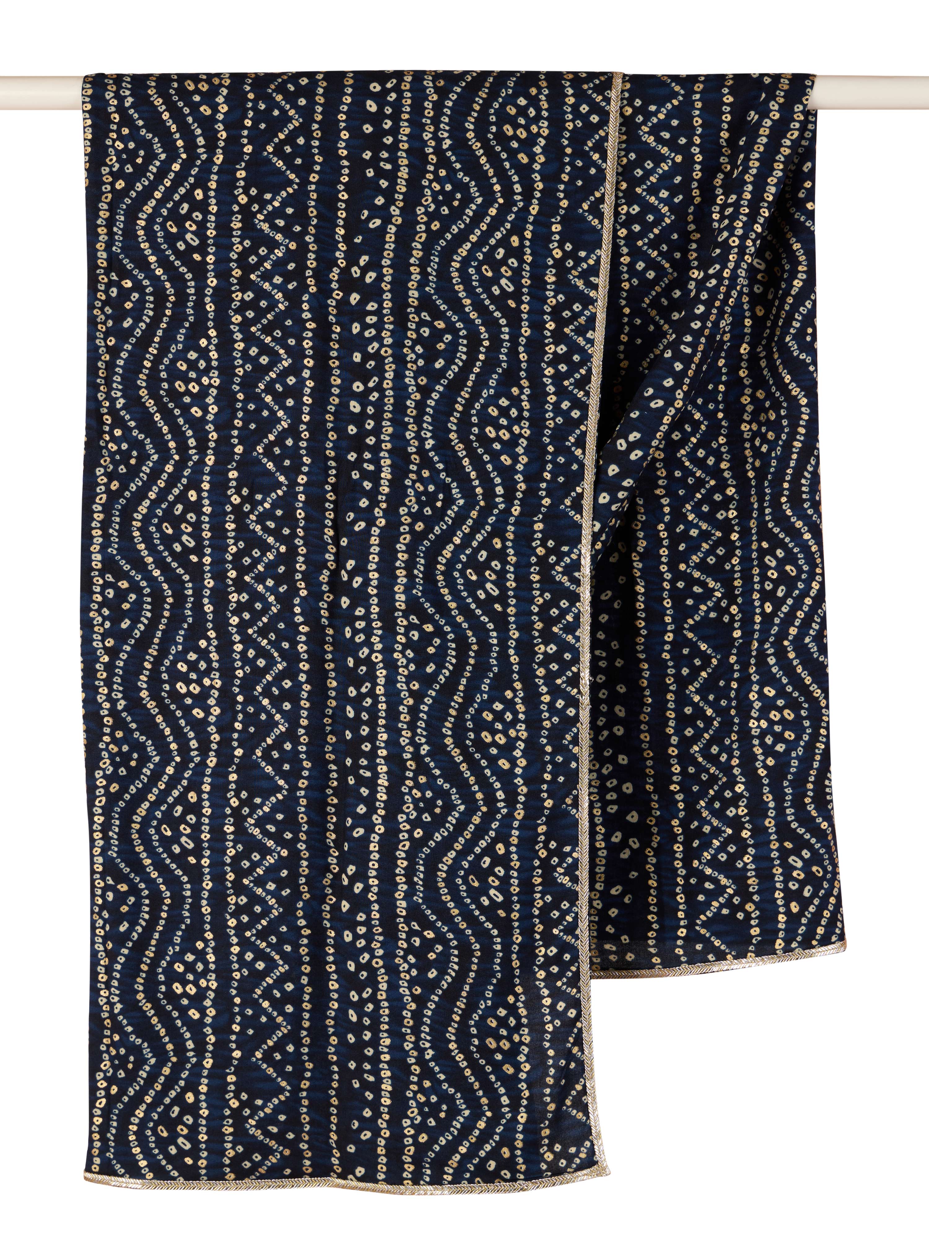 Men's Blue Rayon Bandhani Print Dupatta - Image 2