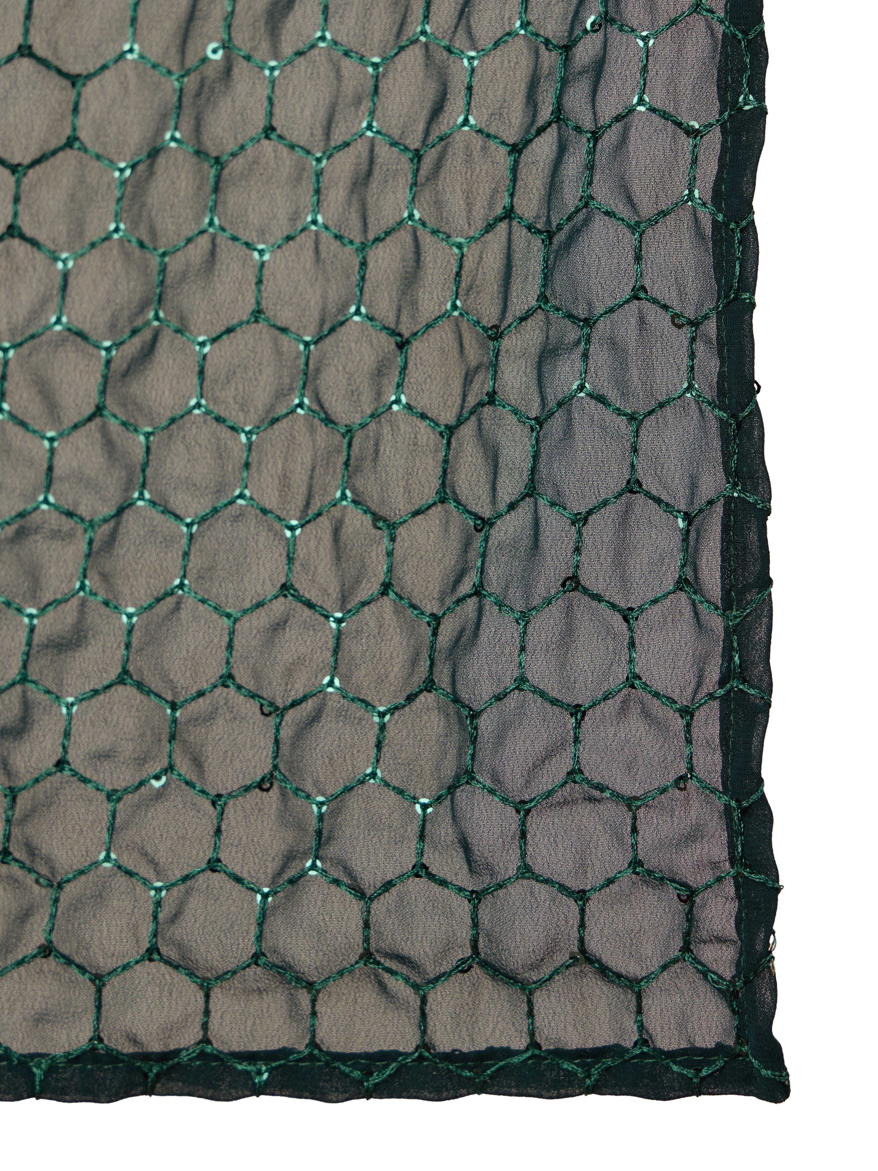 Men's Bottle Green Georgette Plain Dupatta - Image 4