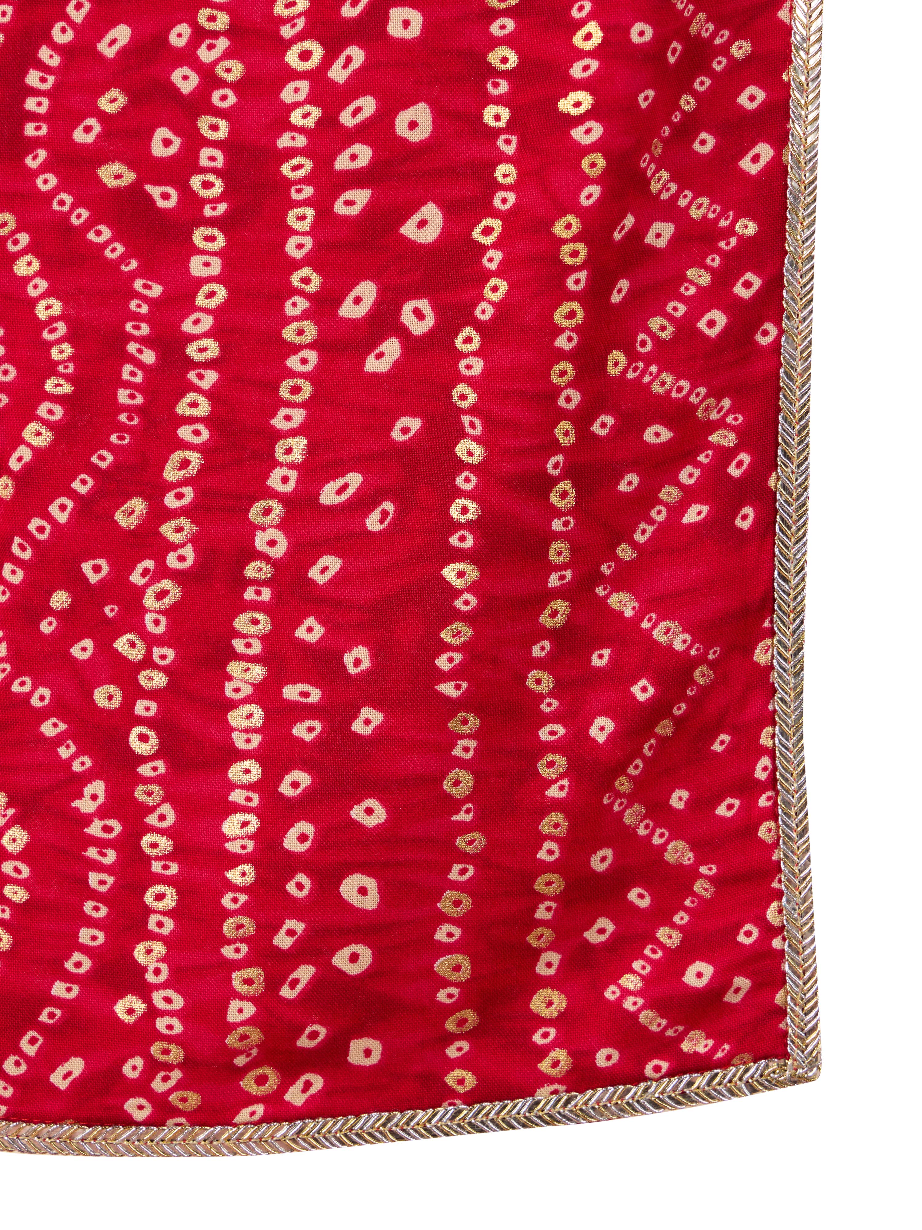 Mens Falsa Bandhani Kurta Set with Cream Pant and Dupatta - Image 6