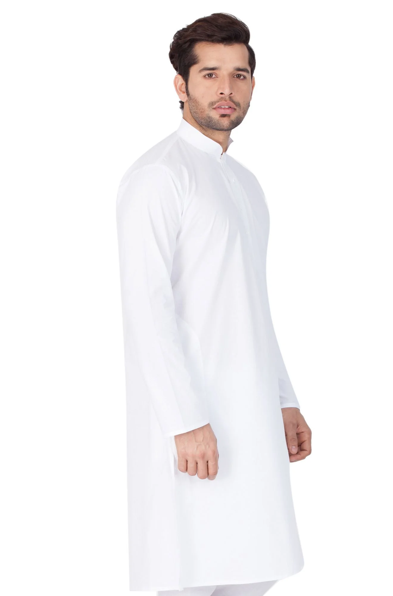 Men's White Cotton Kurta - Image 2