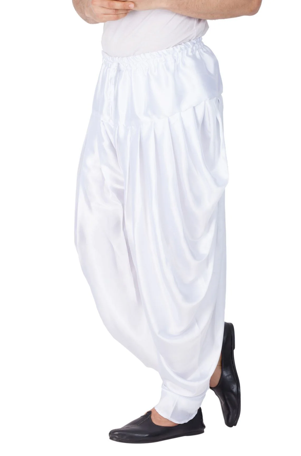 Men's White Satin Dhoti - Image 2