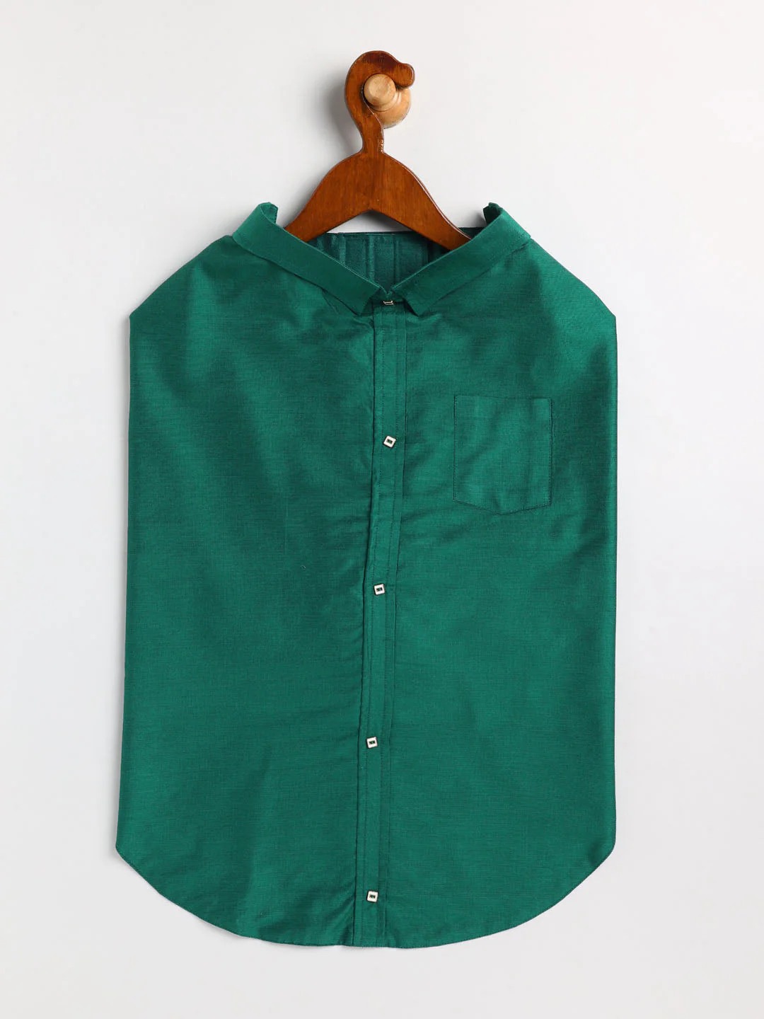 Dogs' Green Silk Blend  Shirt And Dupatta Set - Image 3