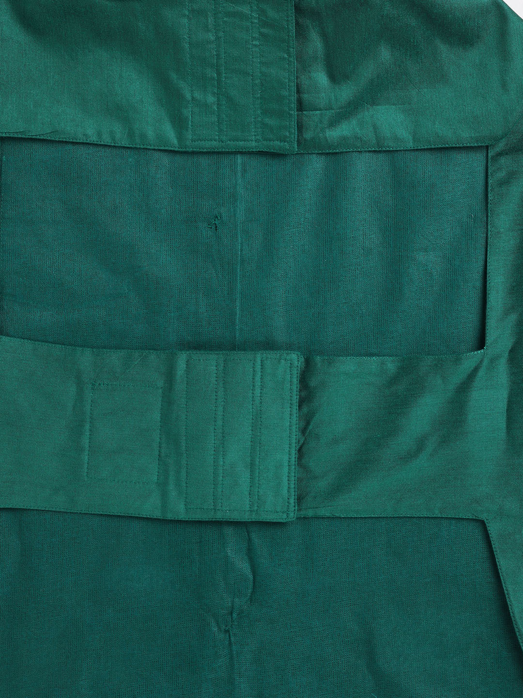 Dogs' Green Silk Blend  Shirt And Dupatta Set - Image 6