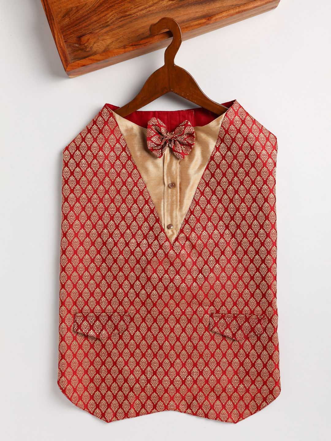 Dogs' Maroon Silk Blend Tuxedo With Attached Shirt - Image 2