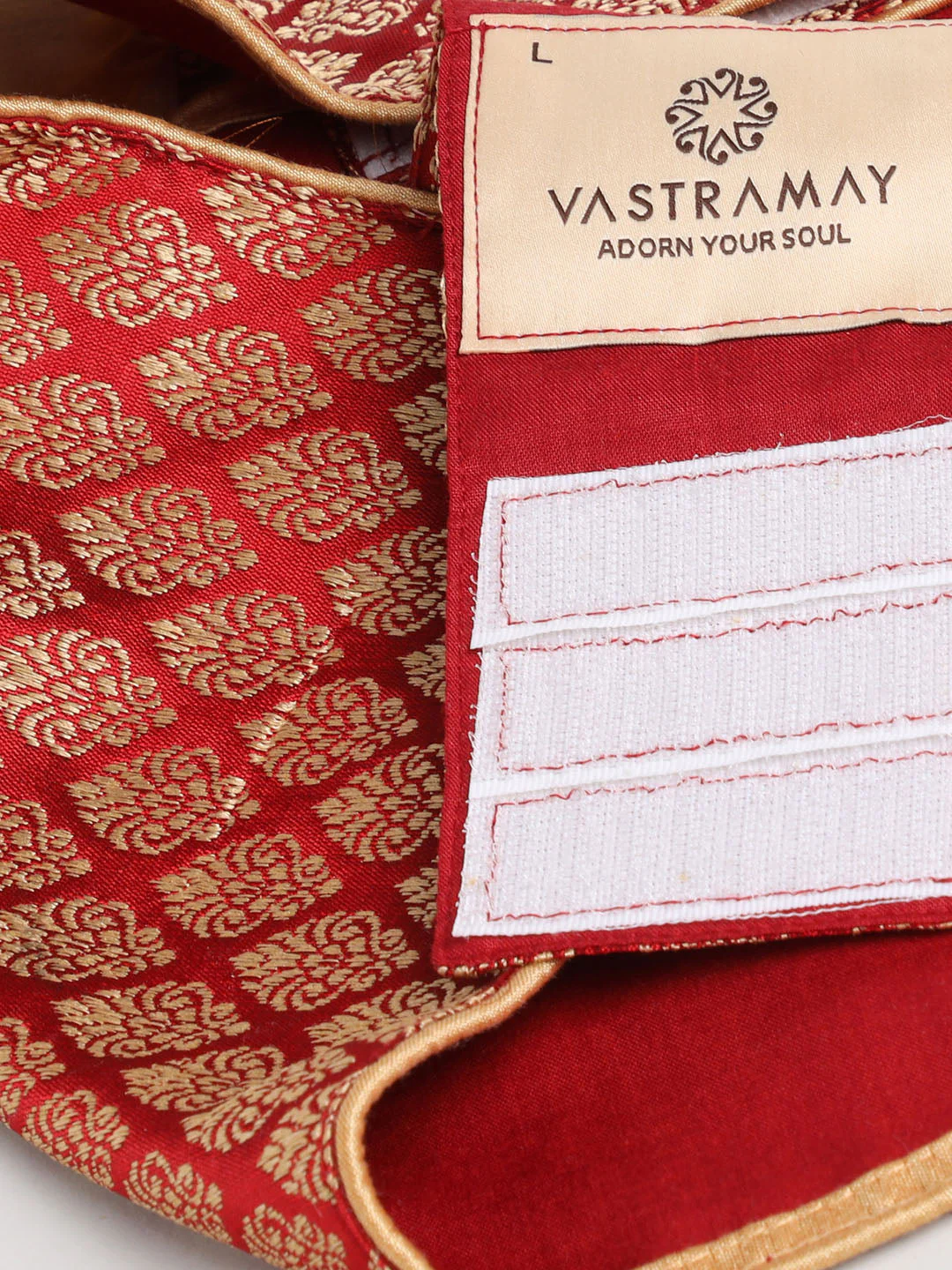Dogs' Maroon Woven Silk Blend Lehenga Choli Set - Image 2