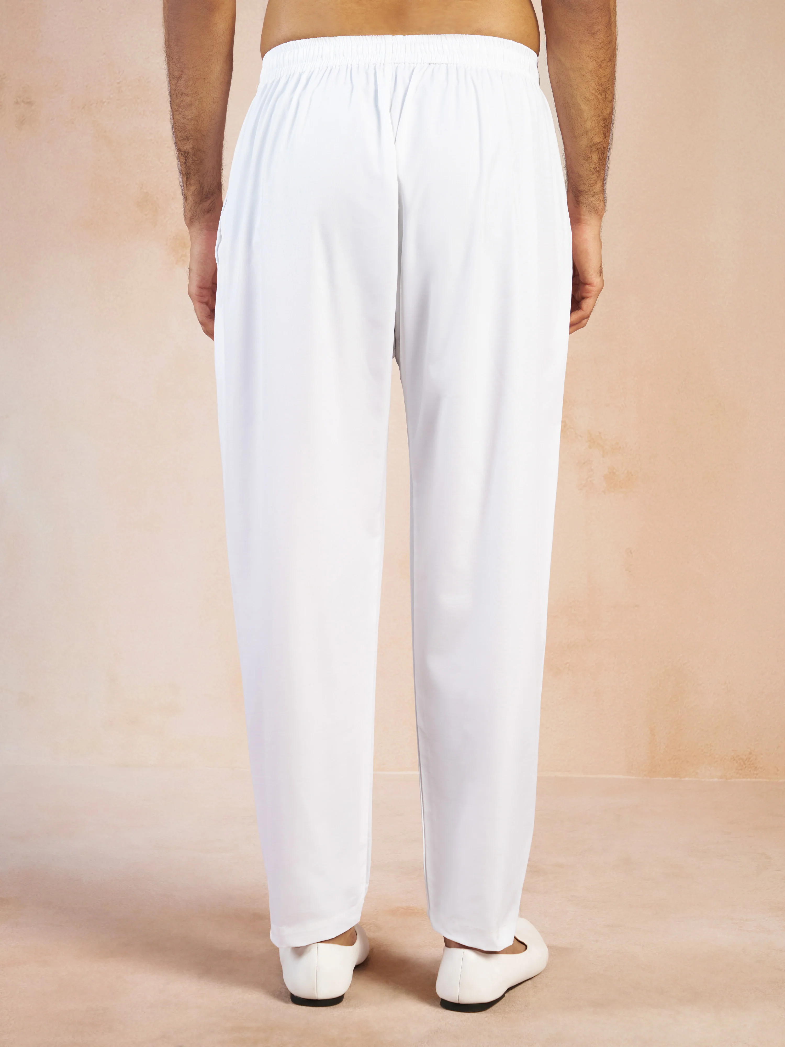 Poplin Cotton Pyjama Set with White Trousers for Men's - Image 4
