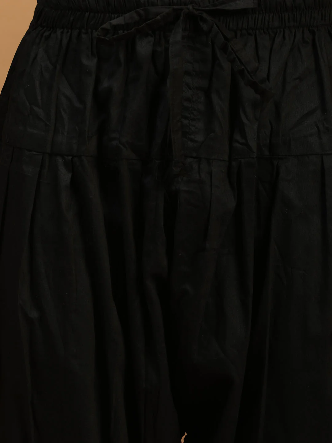 Men's Black Mirror Kurta With Patiala Set - Image 5