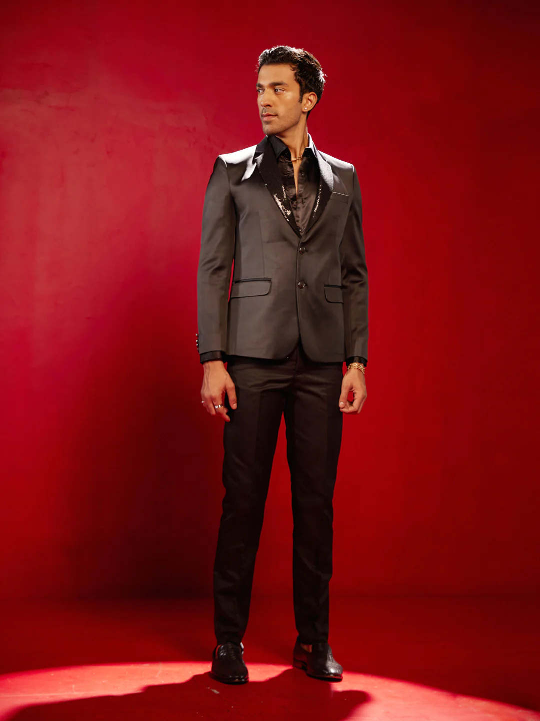 Men's Black Party Wear Blazer - Image 6