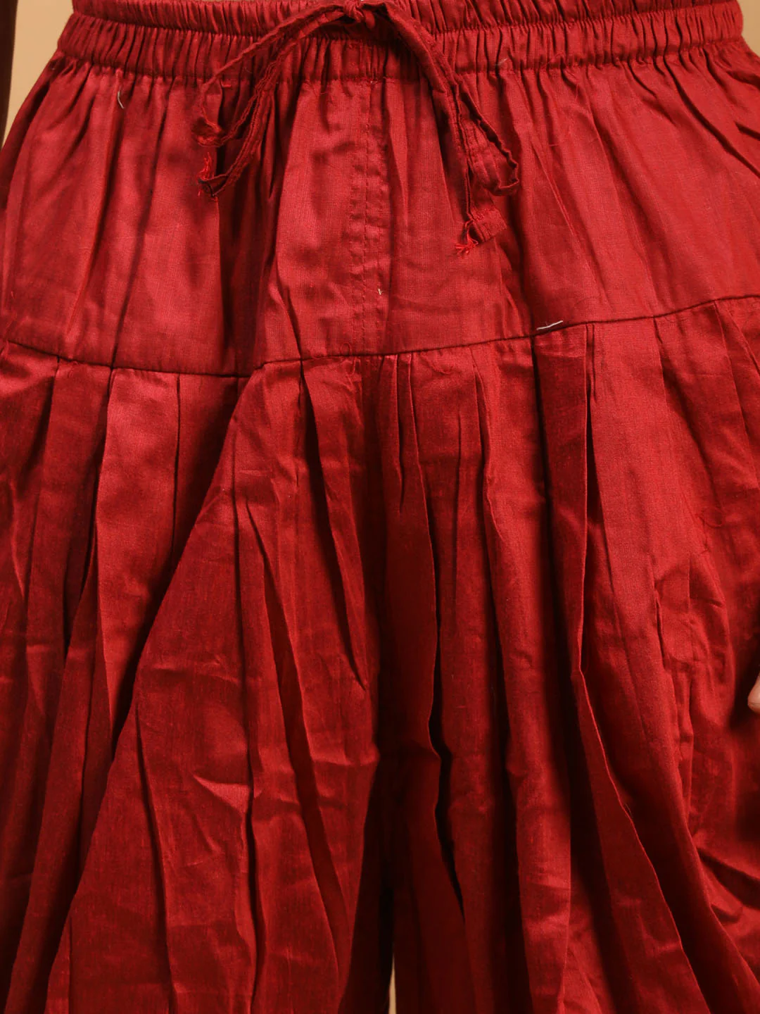 Men's Maroon Mirror Kurta With Dhoti And Dupatta Set - Image 5