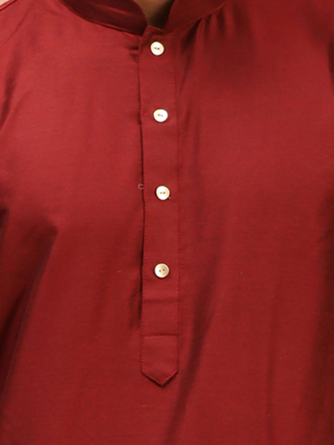 Men's Maroon Viscose Kurta Pyjama And Dupatta Set - Image 4