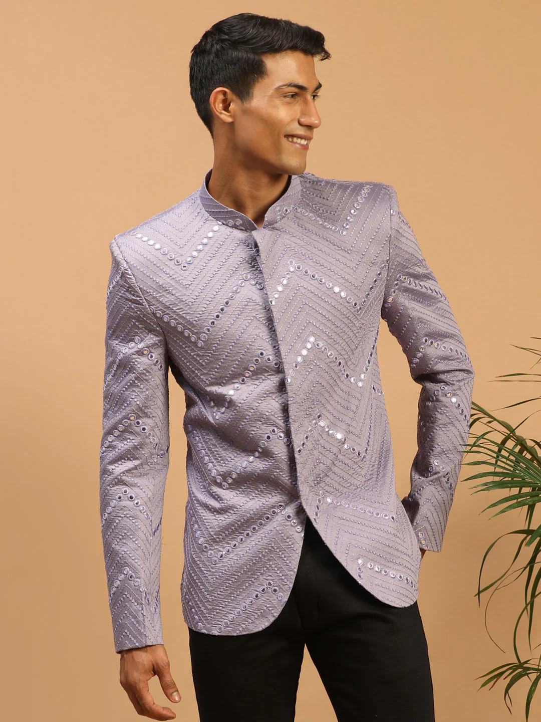 Men's Purple Mirror Jodhpuri