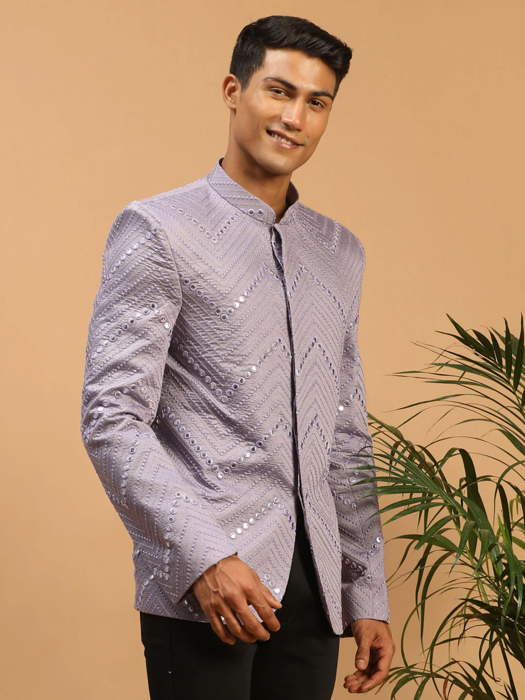 Men's Purple Mirror Jodhpuri - Image 2