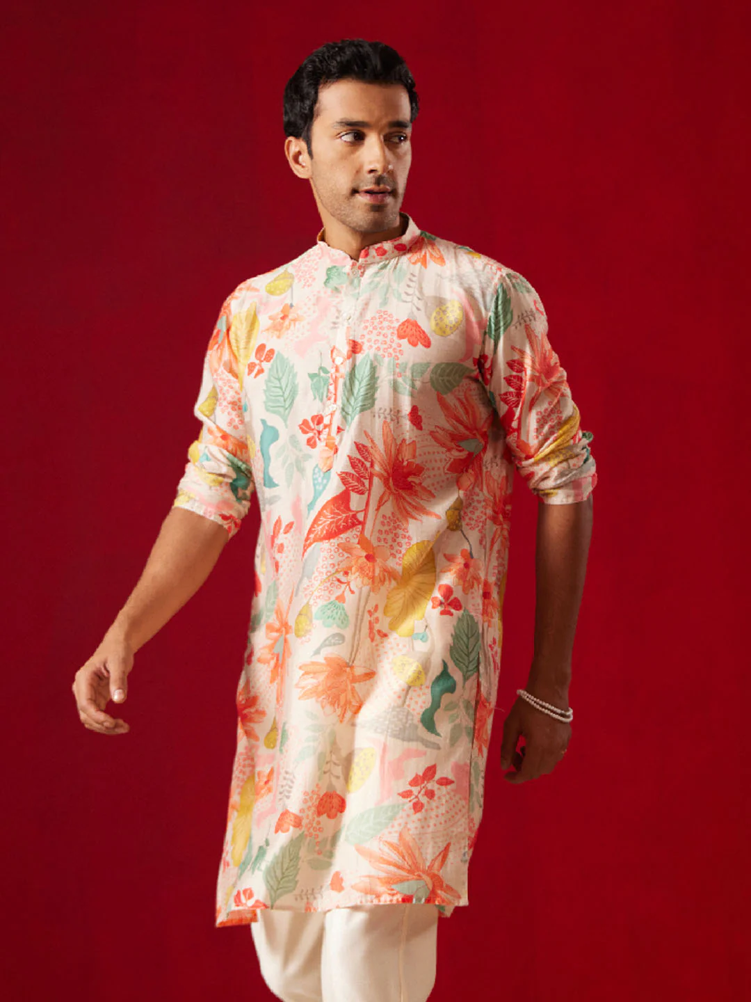 Men's Multicolor Cotton Printed Kurta - Image 2