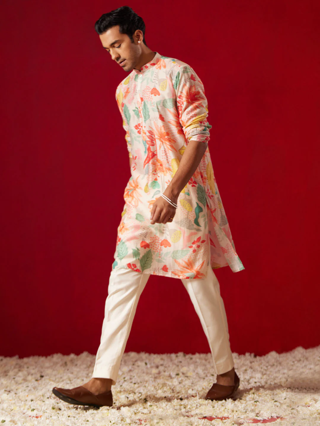 Men's Multicolor Cotton Printed Kurta Pant Set - Image 2