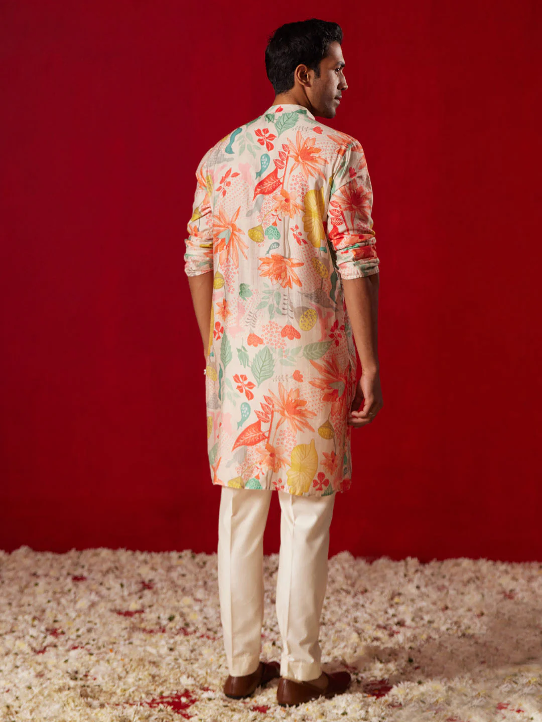 Men's Multicolor Cotton Printed Kurta Pant Set - Image 3