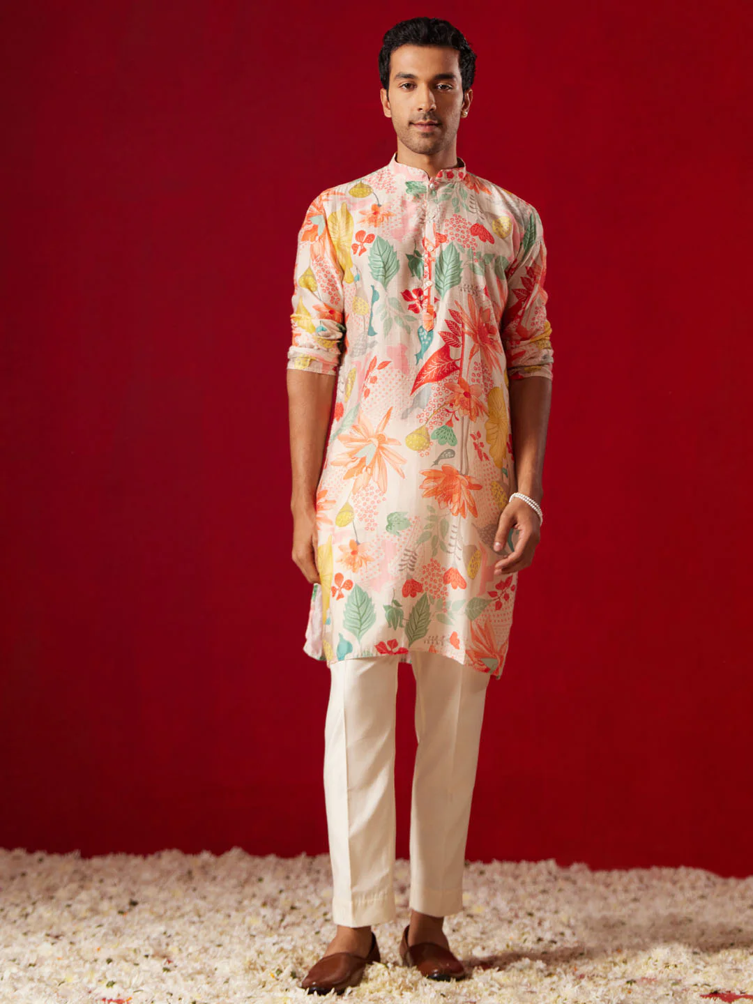 Men's Multicolor Cotton Printed Kurta Pant Set - Image 7