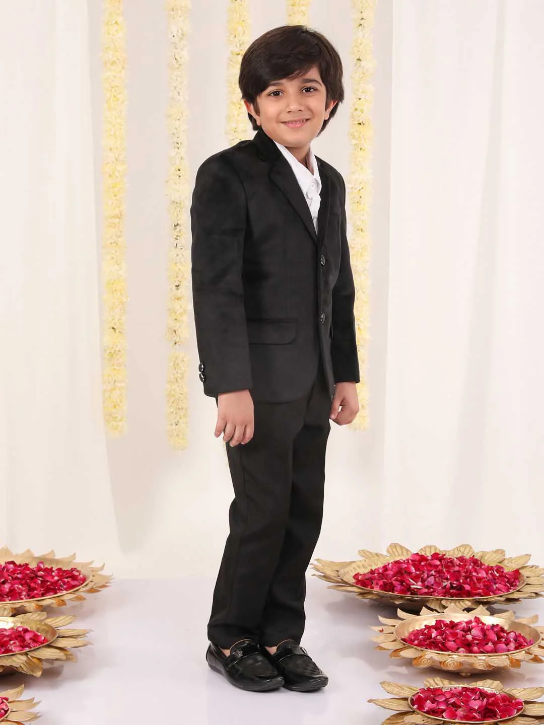 Boy's Black Velvet Blazer - Image 5
