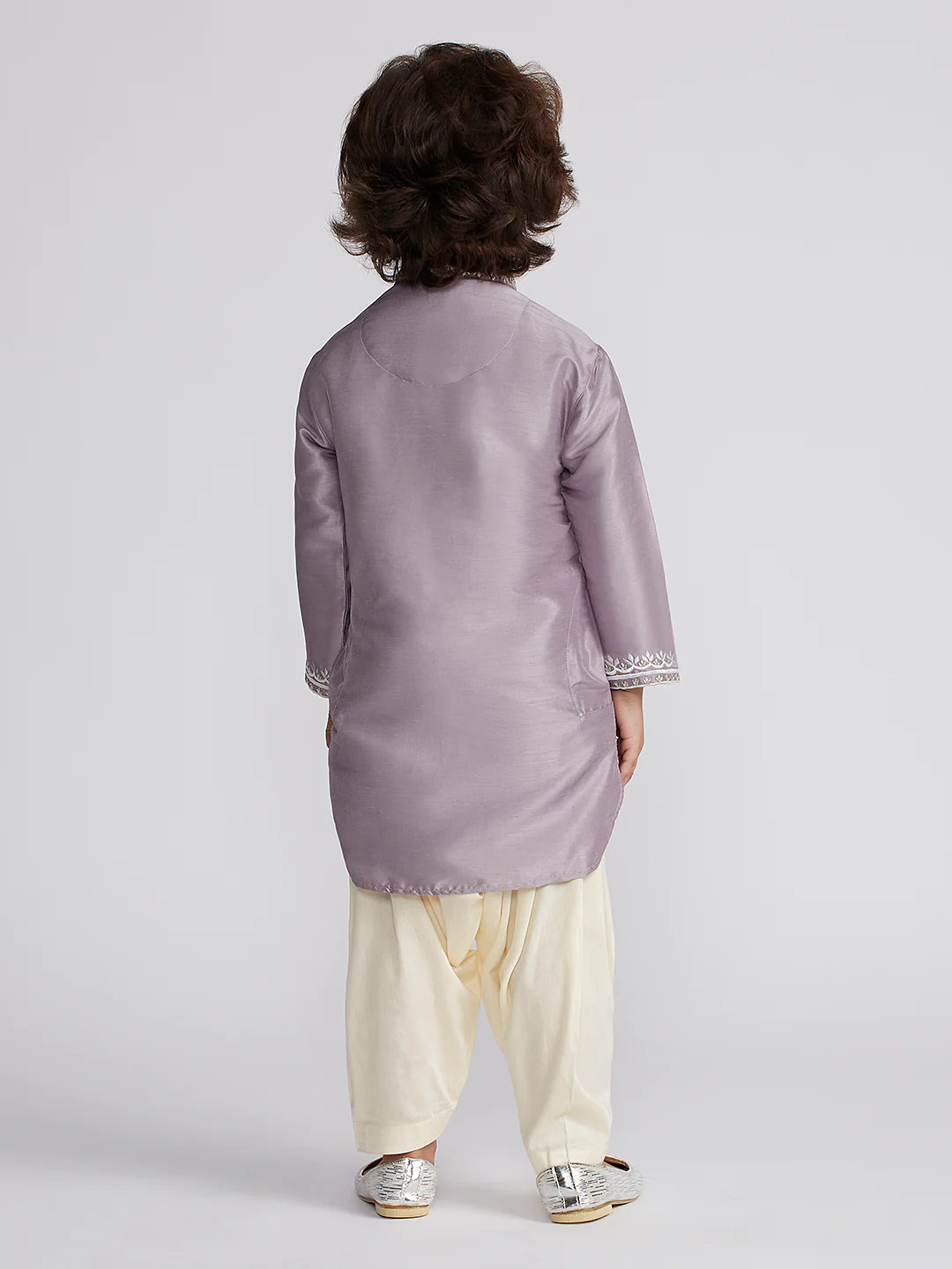 Boy's' Purple Kurta And Patiala Set - Image 4