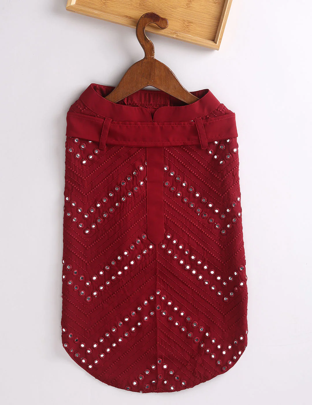 Dogs Allover Mirror Work Silk Blend Embroidered Kurta With Dupatta - Image 2
