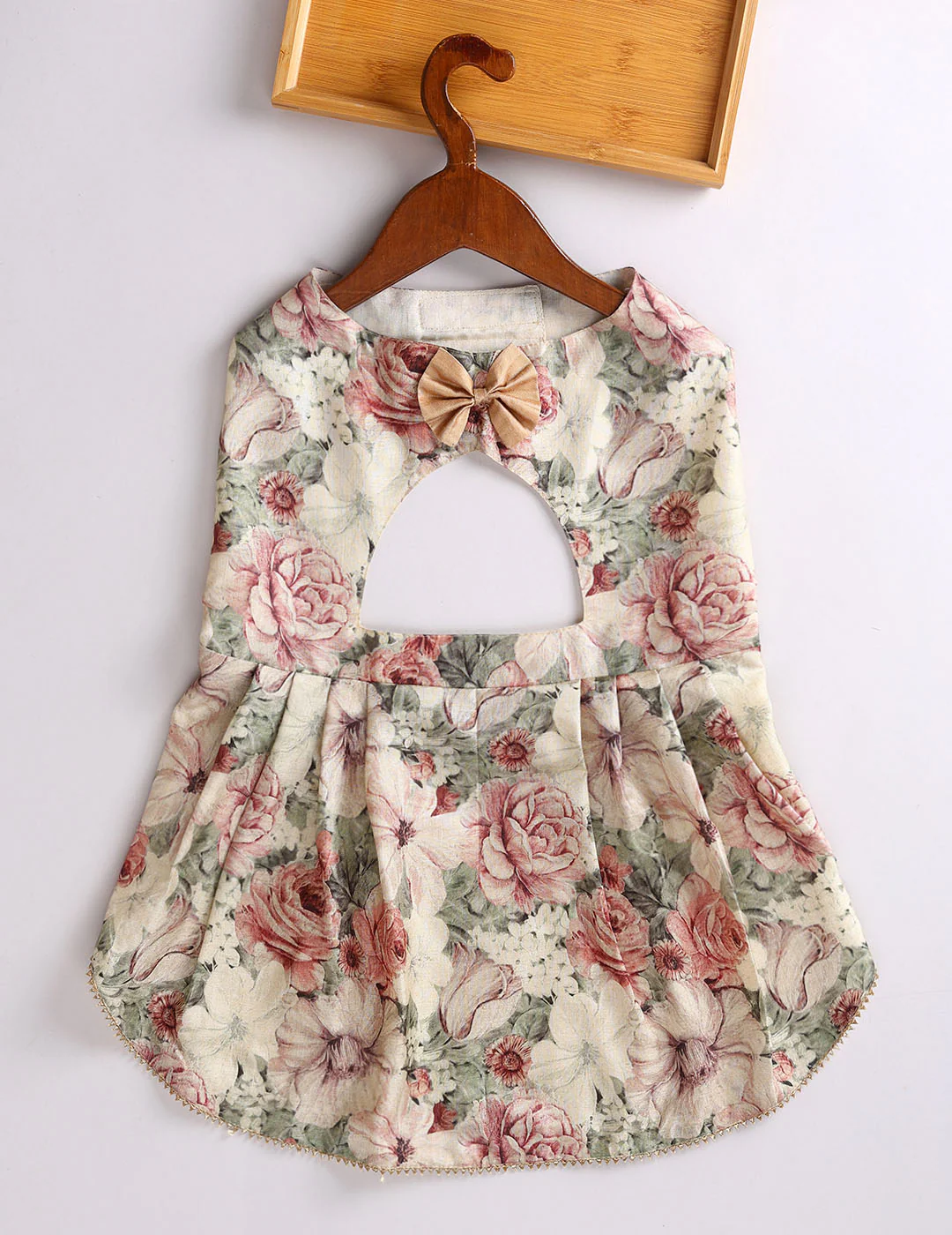 Dogs Allover Printed Silk Blend Mandarin Collar Dress - Image 2