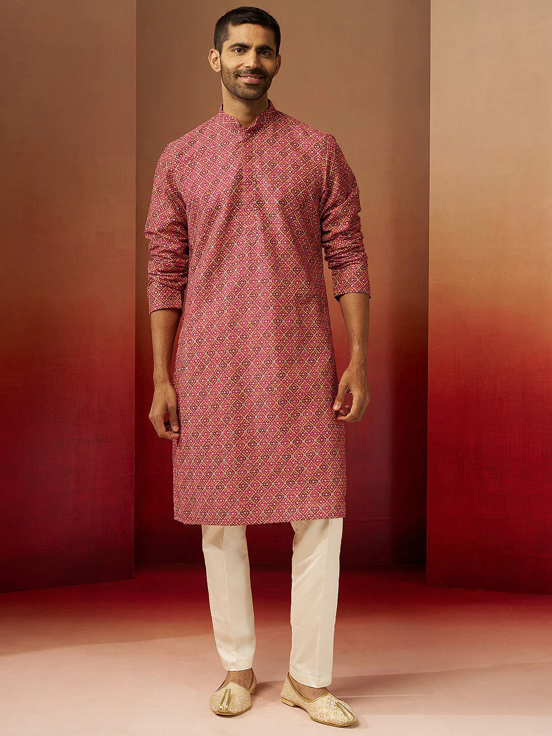 Men Falsa Cotton Gems Work Kurta - Image 6