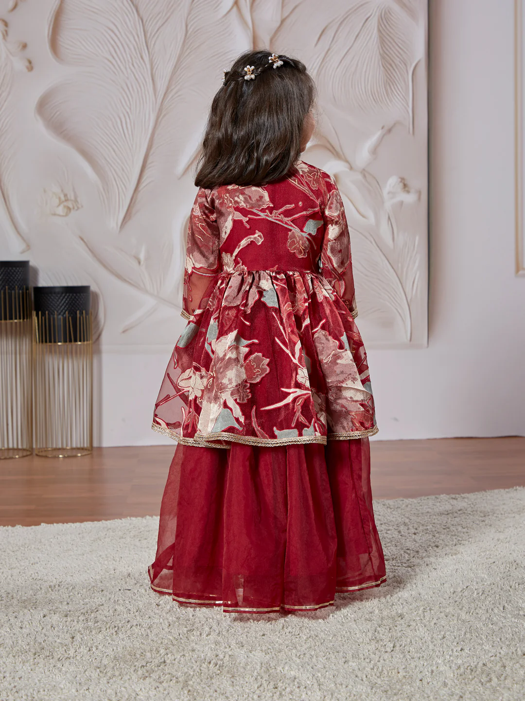 Girl's' Maroon Girl's Lehenga Choli - Image 5