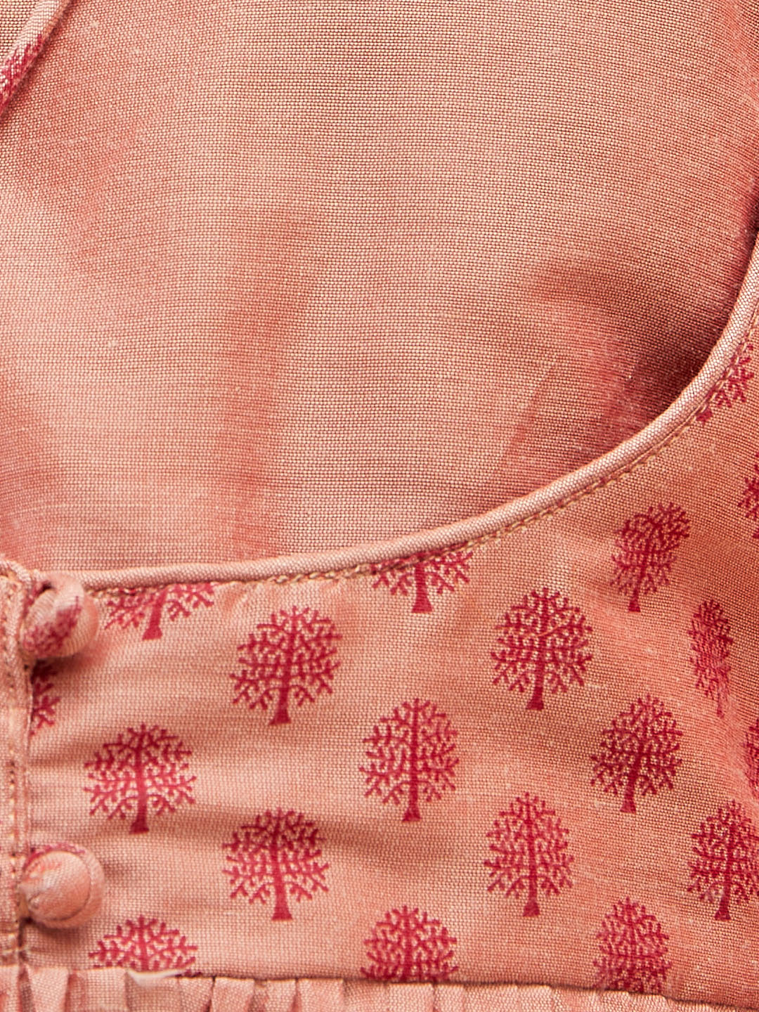 Girl's Pink Anarkali Kurta Pyjama Set With Potli Bag - Image 4