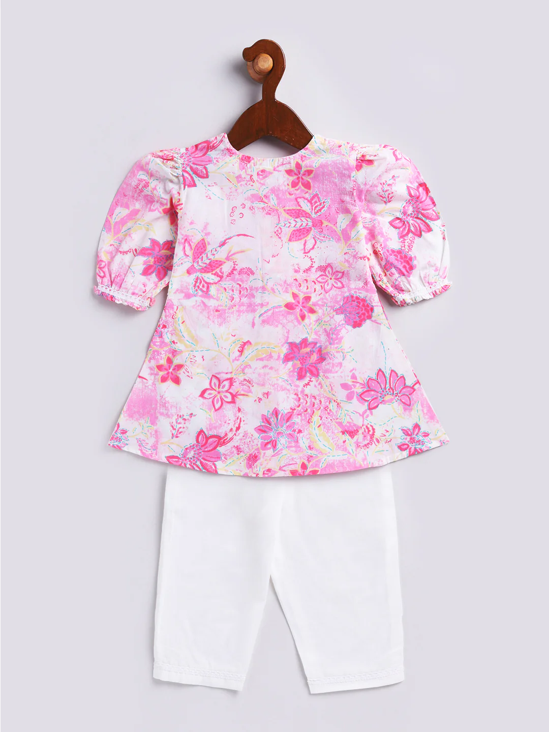 Girl's' Pink Kurta Set - Image 5