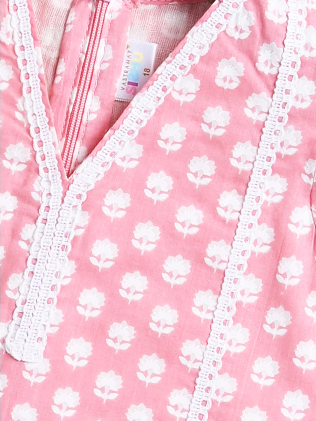 Girl's' Pink Kurta Set - Image 6