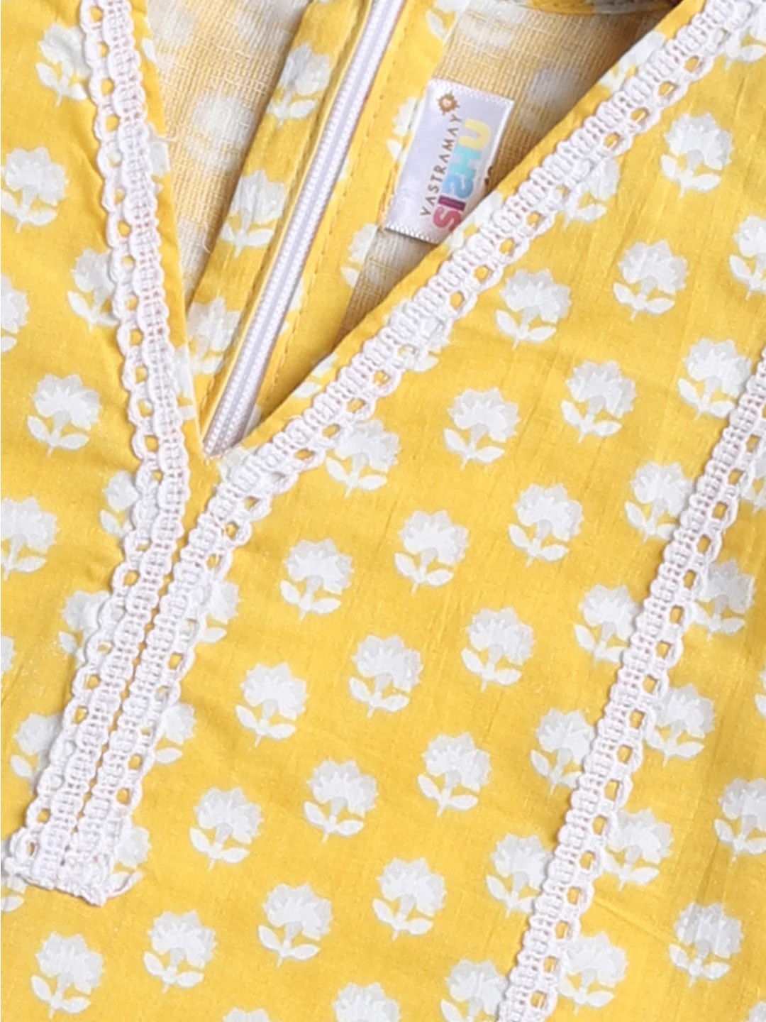 Girl's' Yellow Kurta Set - Image 6