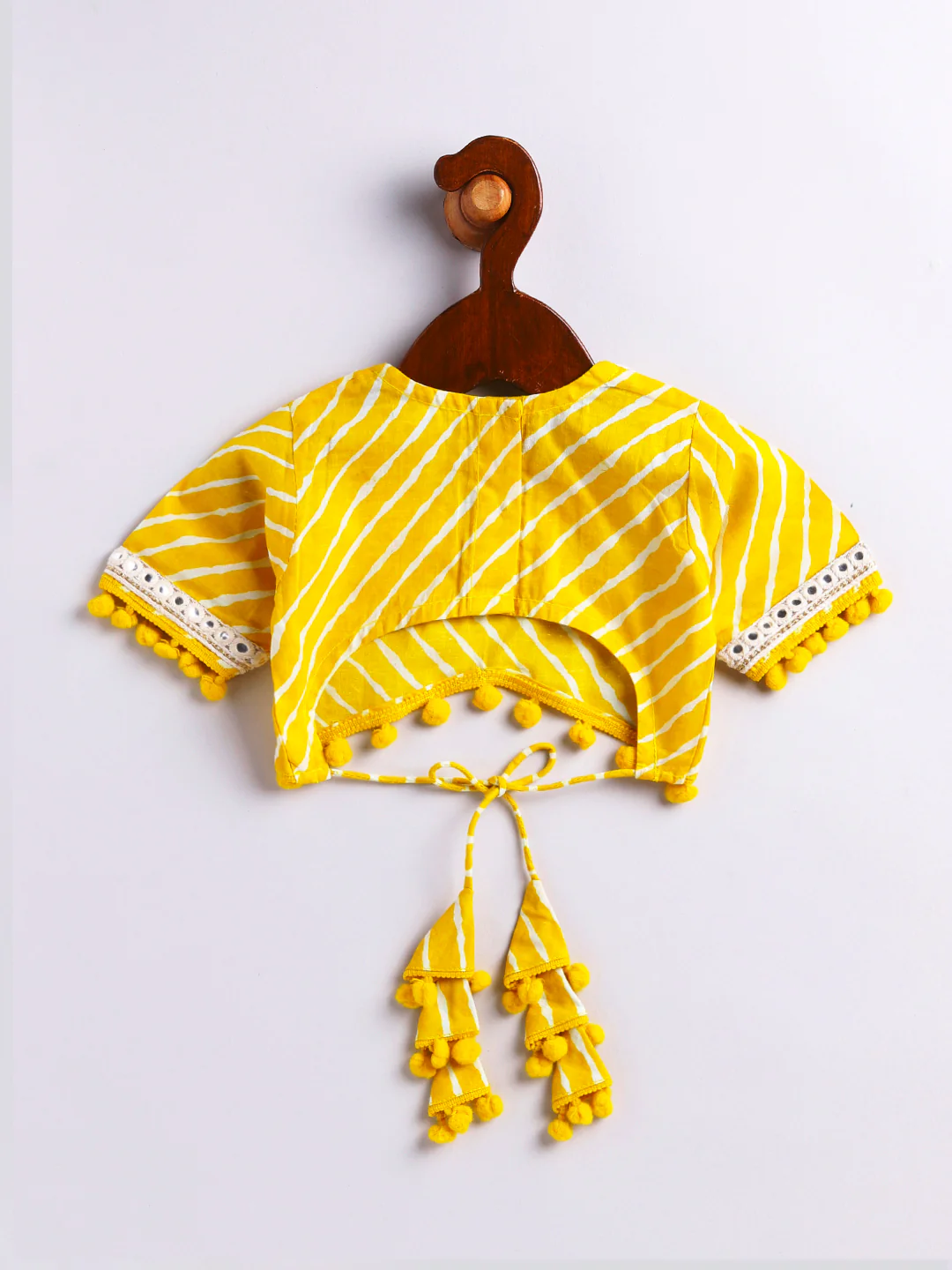 Girl's' Yellow Lehenga Choli With Dupatta - Image 4