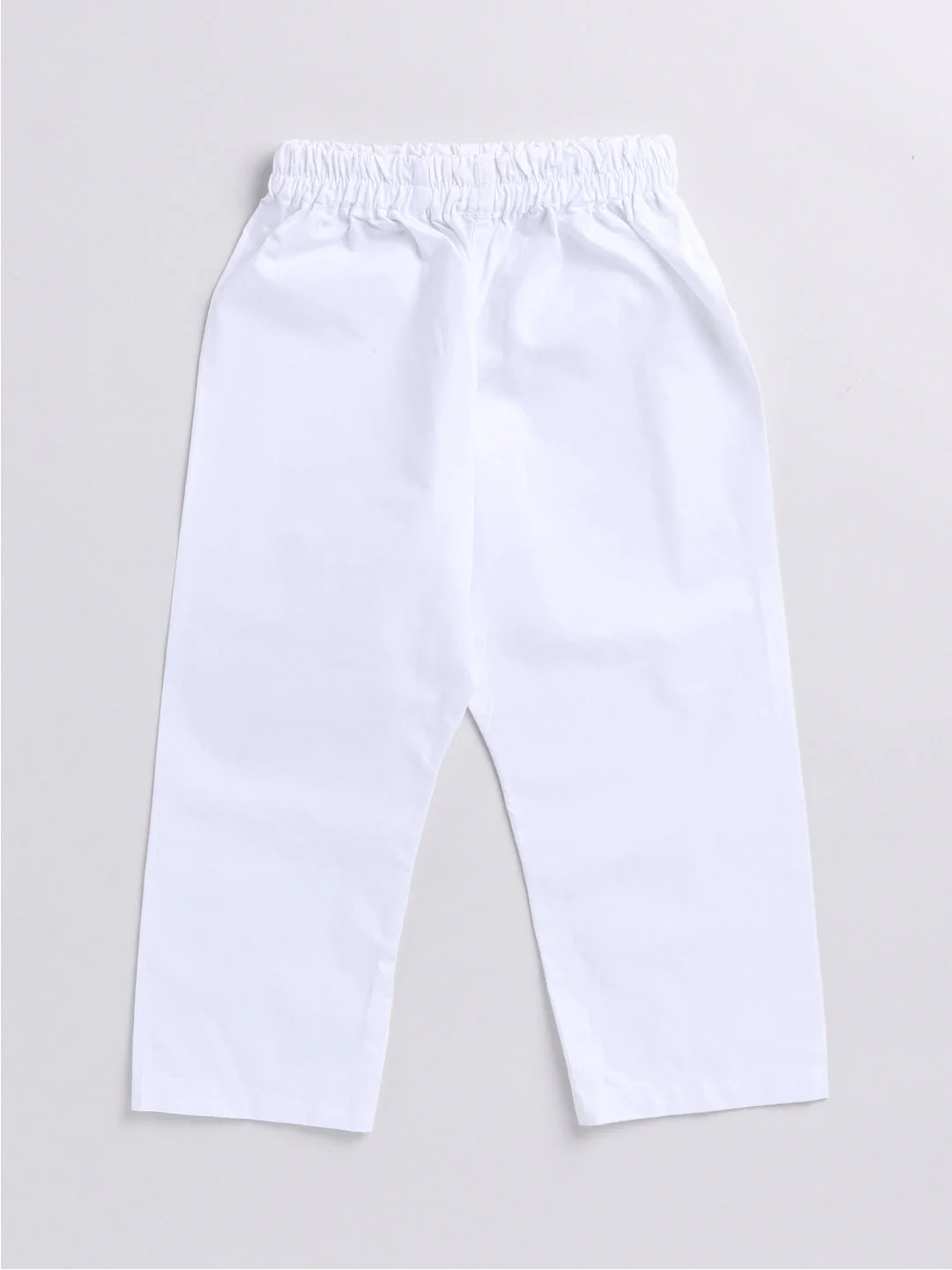 Infant Boy's Pink And White Cotton Kurta Pyjama Set - Image 8