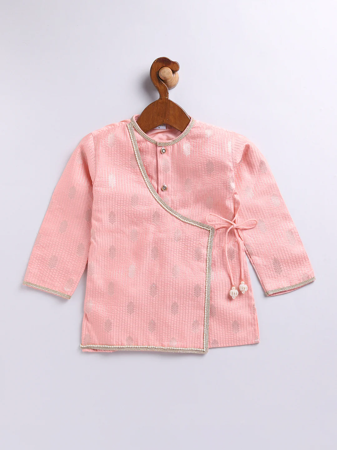 Infant Boy's Pink Silk Blend Ethnic Combo Set - Image 3