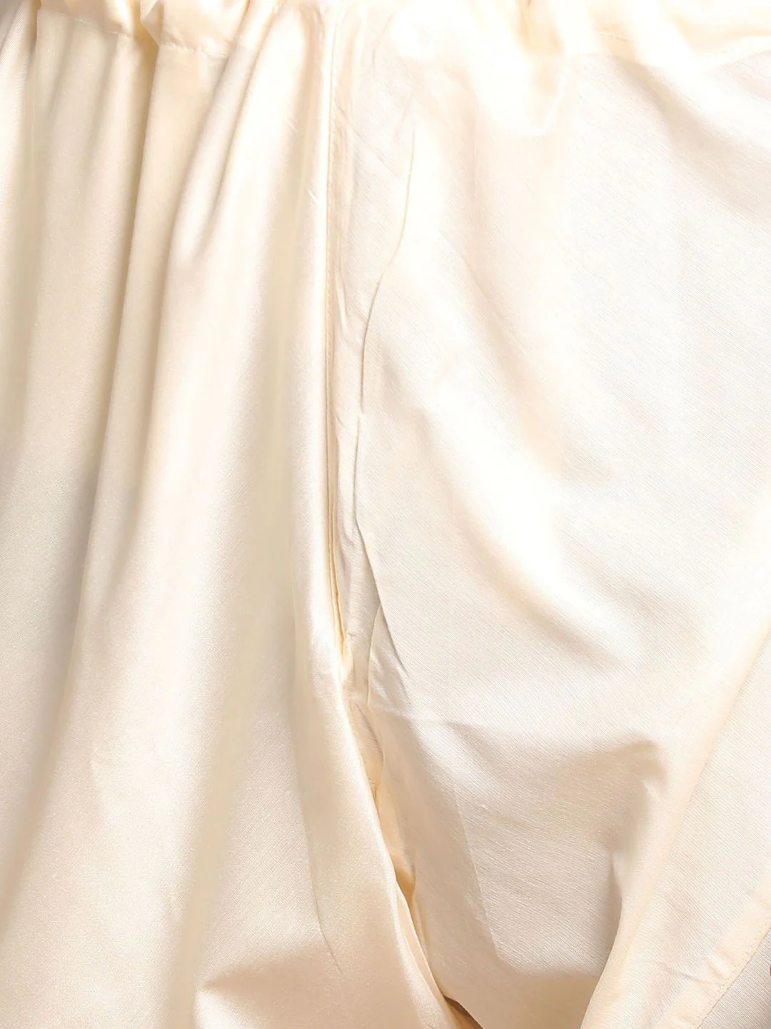 Light Pink Floral Print Nehru Jacket And Cream Solid Kurta With Pyjama Set - Image 6