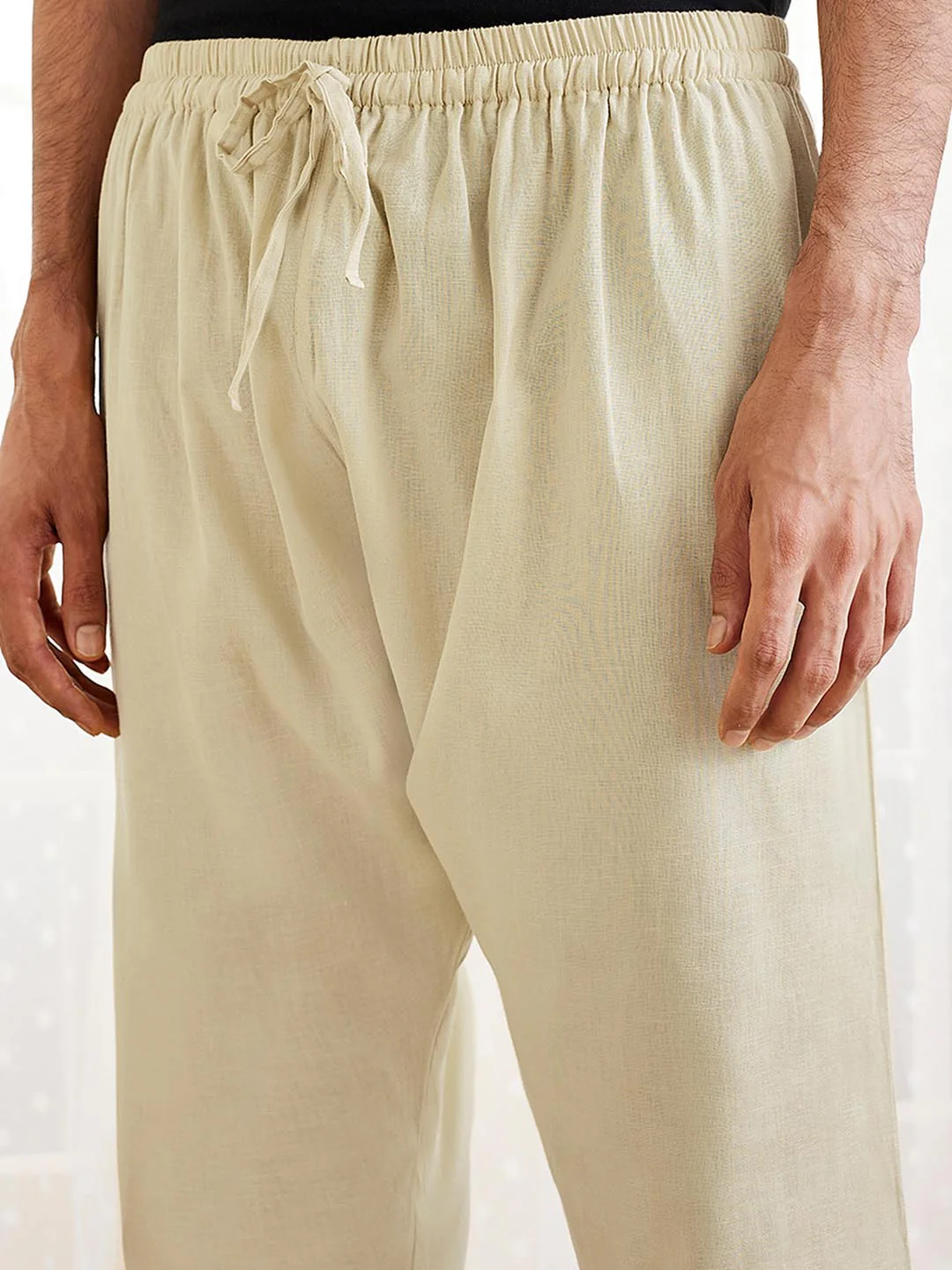 Men's Beige Cotton Pyjama - Image 4