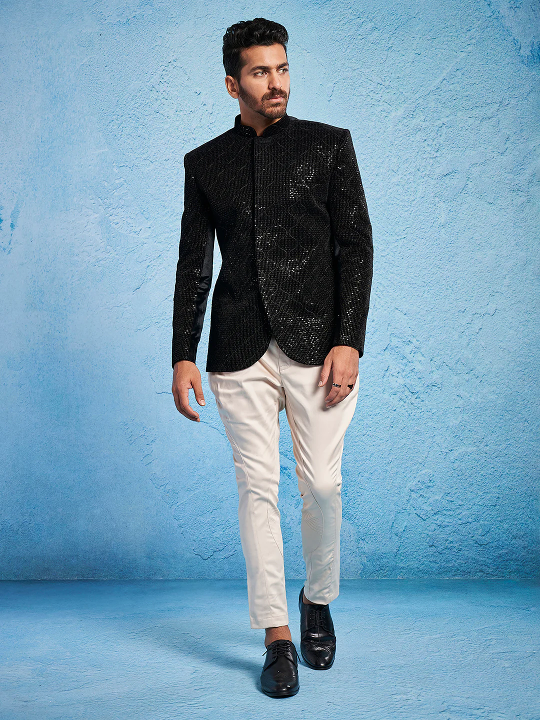 Men's Black - Jodhpuri Pyjama Set - Image 2