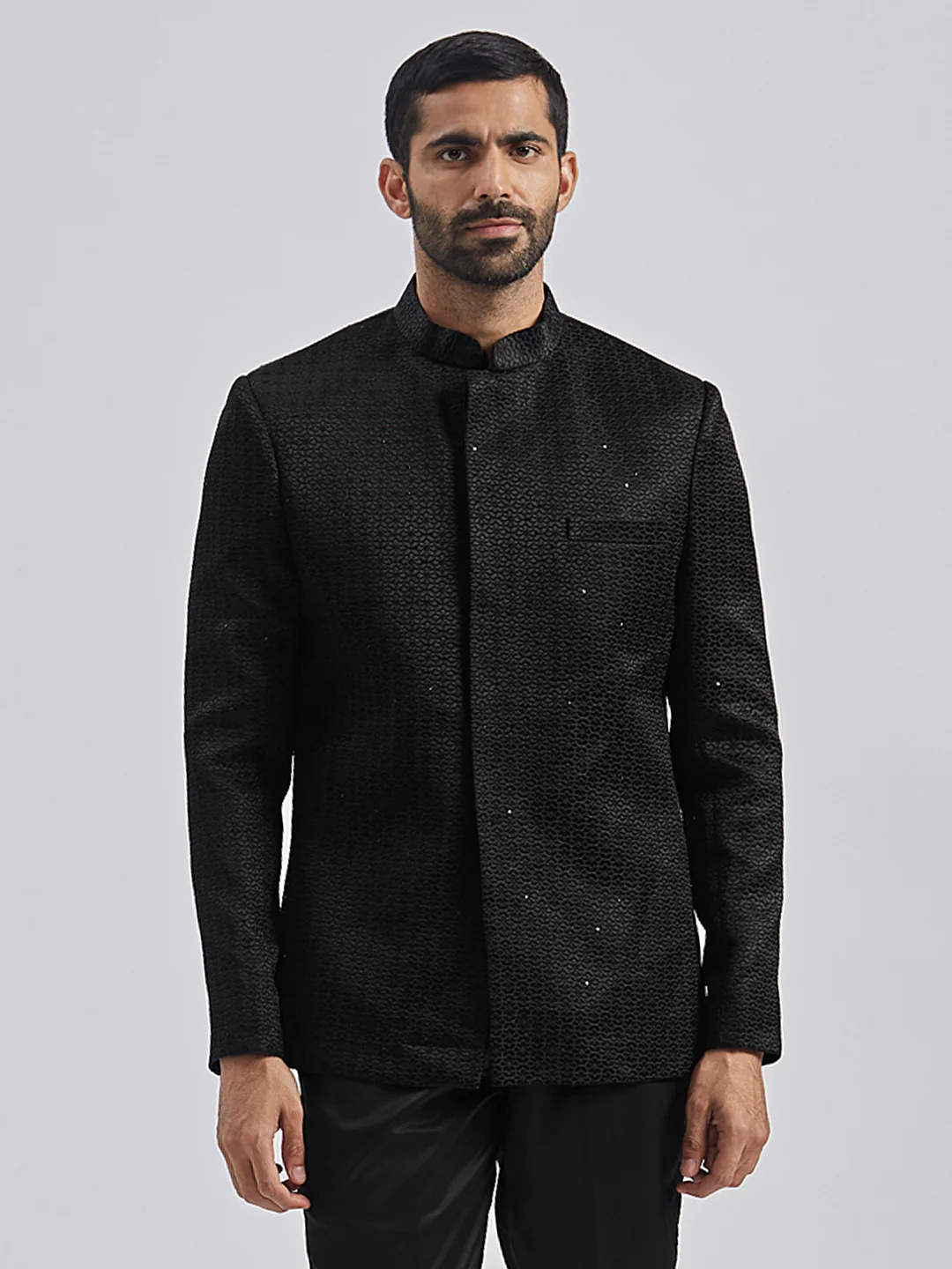 Men's Black Silk Blend Jodhpuri - Image 2
