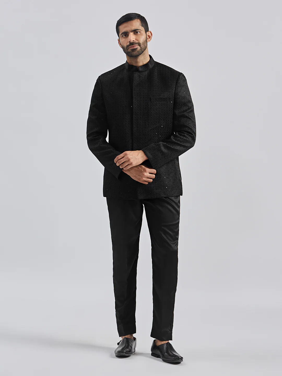 Men's Black Silk Blend Jodhpuri - Image 6