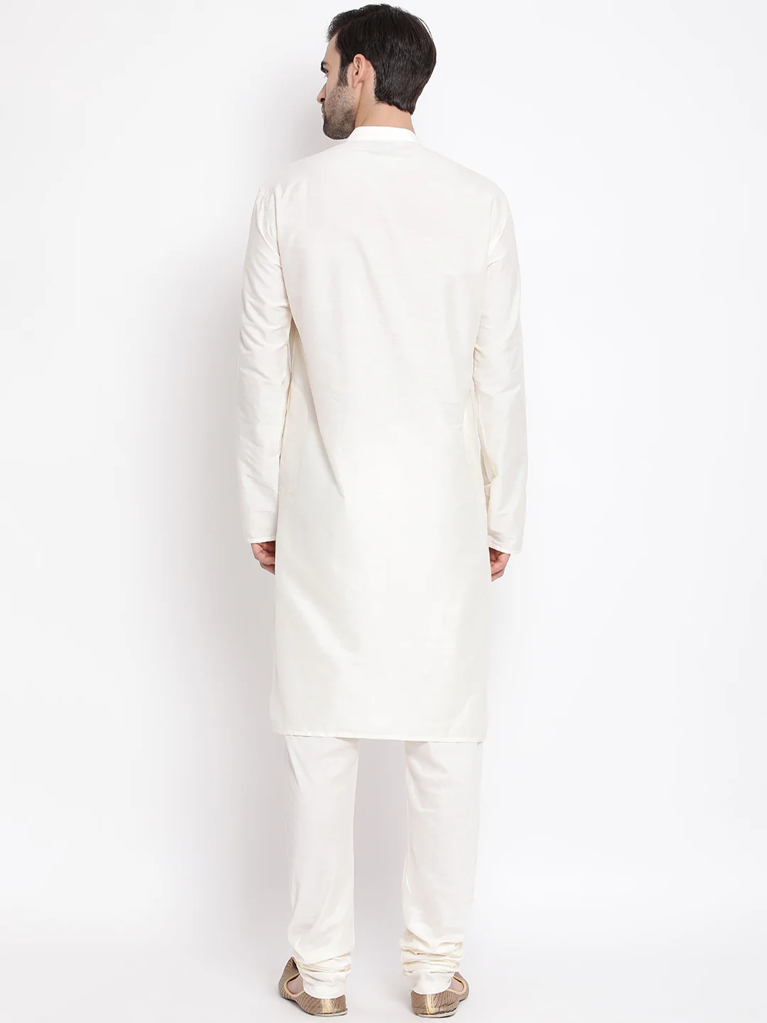 Men's Cream Viscose Rayon Kurta Pyjama Set - Image 5